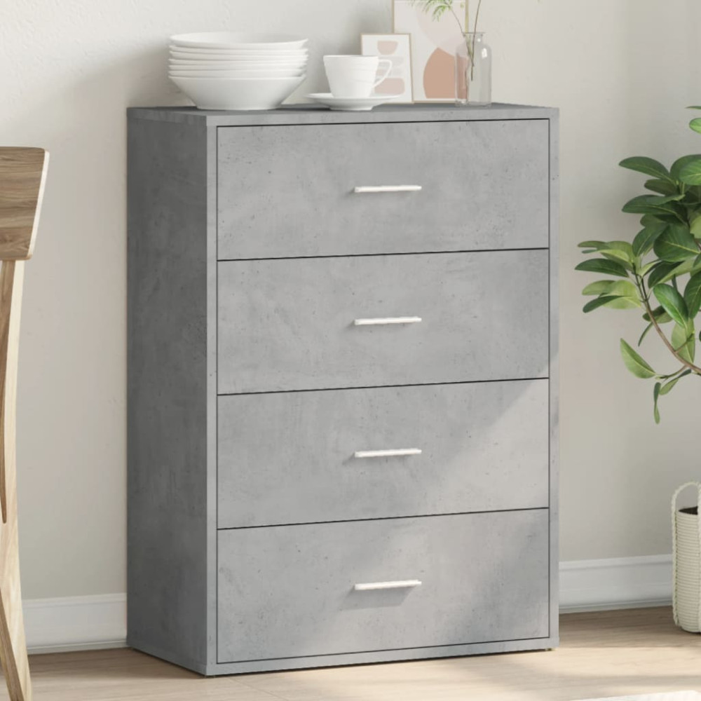 Produktbild för Byrå betonggrå 60x31x84 cm konstruerat trä