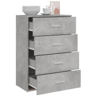 Produktbild för Byrå betonggrå 60x31x84 cm konstruerat trä