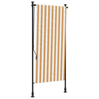 Produktbild för Rullgardin utomhus orange och vit 120x270 cm tyg&stål