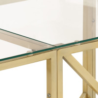 Produktbild för Konsolbord guld rostfritt stål och härdat glas