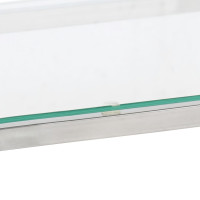 Produktbild för Konsolbord silver rostfritt stål och härdat glas