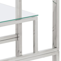 Produktbild för Konsolbord silver rostfritt stål och härdat glas