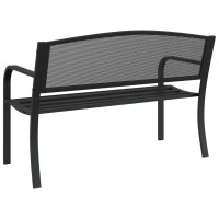 Produktbild för Trädgårdsbänk 119 cm svart stål