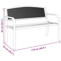 Produktbild för Trädgårdsbänk 119 cm svart stål