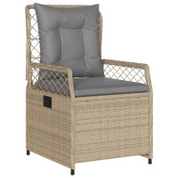 Produktbild för Matgrupp för trädgården med dynor 5 delar beige konstrotting