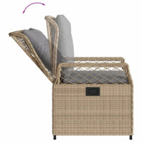 Produktbild för Matgrupp för trädgården med dynor 5 delar beige konstrotting