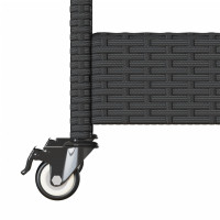 Produktbild för Barvagn 3 hyllor svart konstrotting och massivt akaciaträ