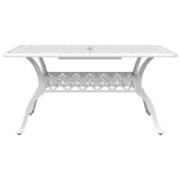 Produktbild för Trädgårdsbord vit 150x90x72 cm gjuten aluminium