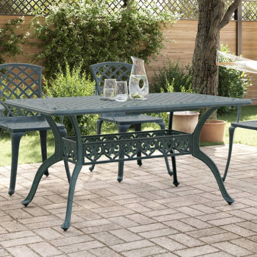 vidaXL Trädgårdsbord grön 150x90x72 cm gjuten aluminium