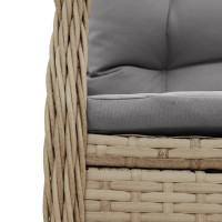 Produktbild för Matgrupp för trädgården med dynor 5 delar beige konstrotting