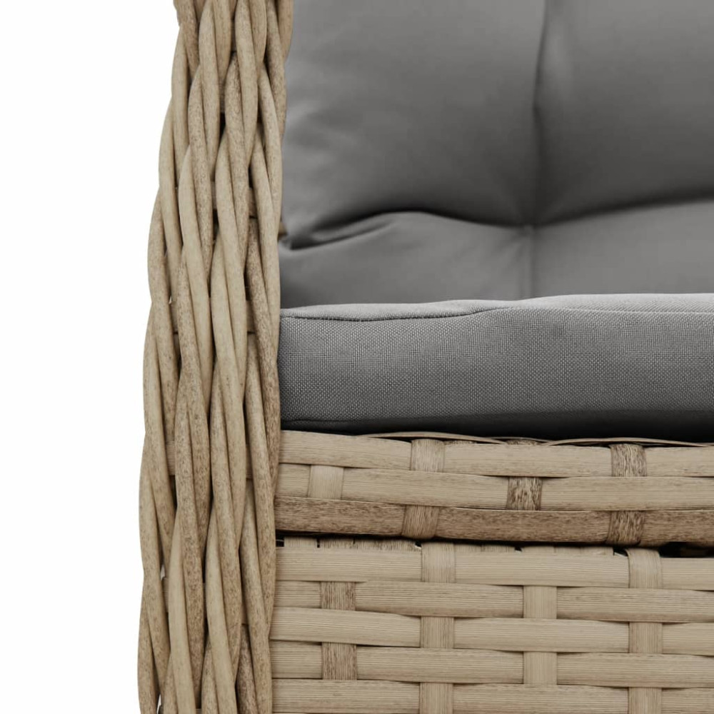 Produktbild för Matgrupp för trädgården med dynor 5 delar beige konstrotting