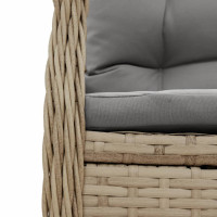 Produktbild för Matgrupp för trädgården med dynor 5 delar beige konstrotting