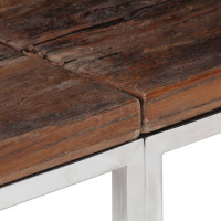 Produktbild för Konsolbord silver rostfritt stål och massivt sliperträ