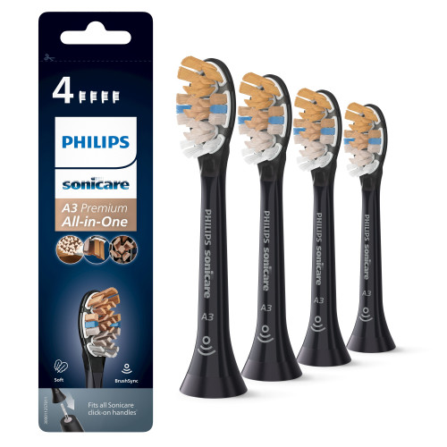 Philips Philips A3 Premium All-in-One HX9094/11 4x Soniska tandborsthuvuden - Svart
