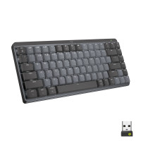 Produktbild för Logitech MX Mini Mechanical tangentbord Trådlös RF + Bluetooth QWERTY Amerikanskt internationellt grafit, Grå