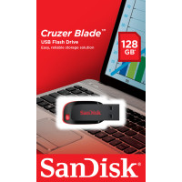 Produktbild för SanDisk Cruzer Blade USB-sticka 128 GB USB Type-A 2.0 Svart, Röd