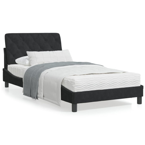 vidaXL Bed Frame without Mattress Black 100x200 cm Velvet - Sängar & Sängramar