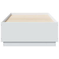 Produktbild för Sängram med LEDs vit 75x190 cm konstruerad trä