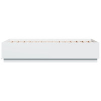 Produktbild för Sängram med LEDs vit 75x190 cm konstruerad trä
