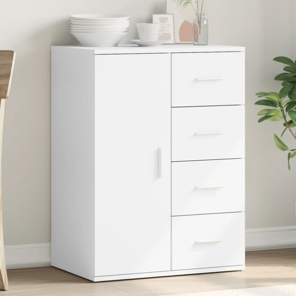 Produktbild för Skänk vit 59x39x80 cm konstruerat trä