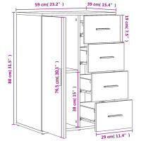 Produktbild för Skänk vit 59x39x80 cm konstruerat trä