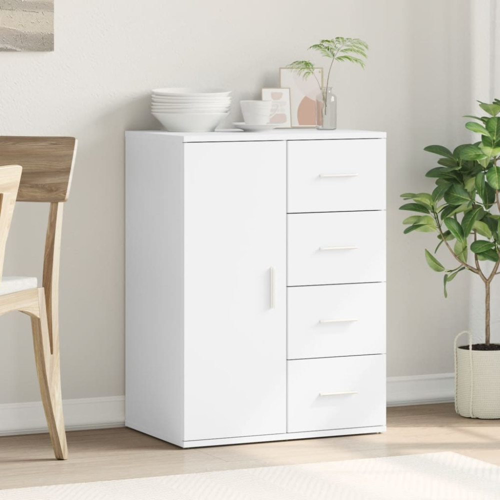 Produktbild för Skänk vit 59x39x80 cm konstruerat trä