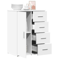 Produktbild för Skänk vit 59x39x80 cm konstruerat trä