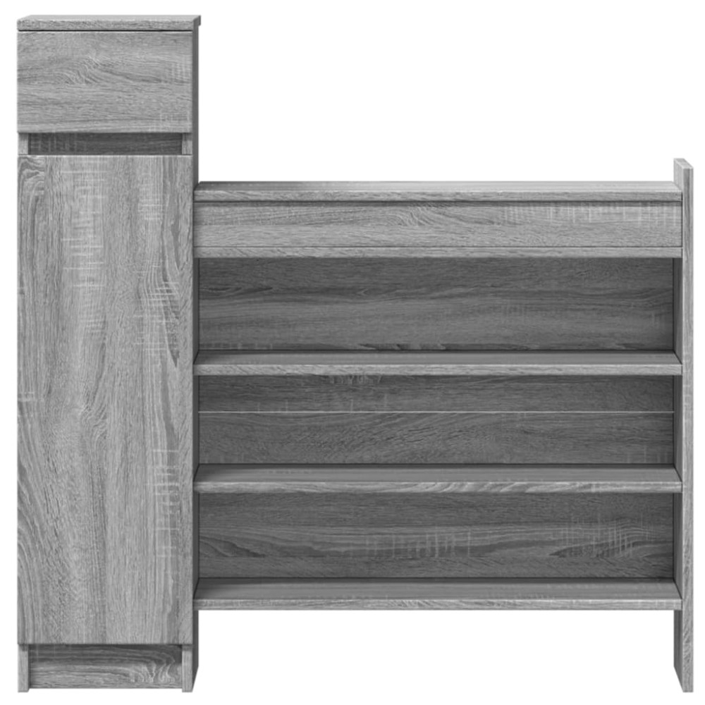 Produktbild för Skoskåp grå sonoma 100,5x28x100 cm konstruerat trä