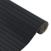 Produktbild för Matta rektangulär svart 60x400 cm bambu