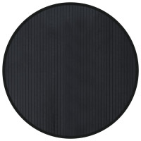 Produktbild för Matta rund svart 80 cm bambu