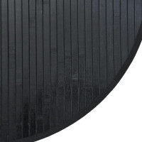 Produktbild för Matta rund svart 80 cm bambu