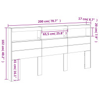 Produktbild för Sänggavel med LED vit 200x17x102 cm