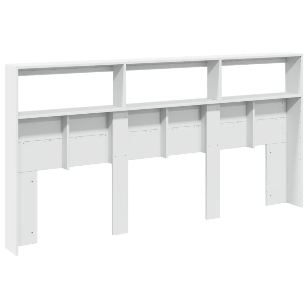 Produktbild för Sänggavel med LED vit 200x17x102 cm
