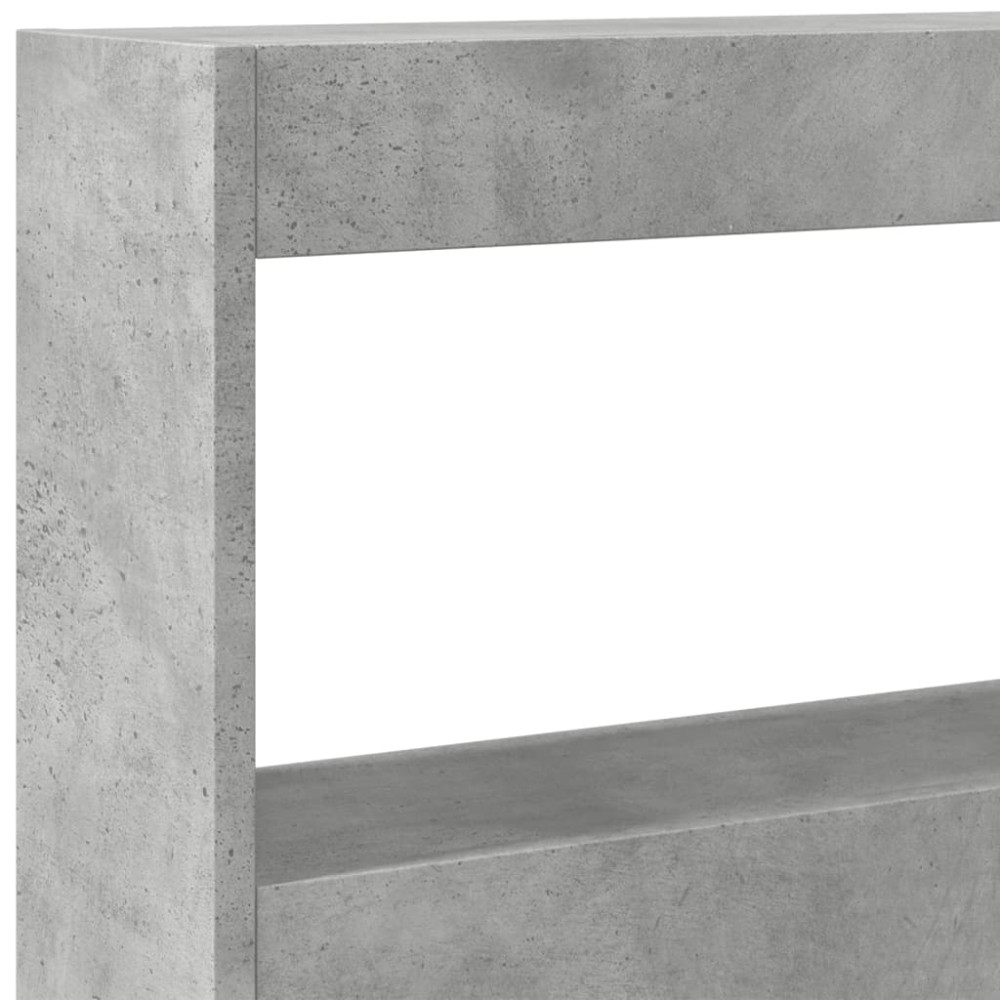Produktbild för Sänggavel med LED betonggrå 200x17x102 cm