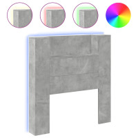 Produktbild för Sänggavel med LED betonggrå 100x16,5x103,5 cm