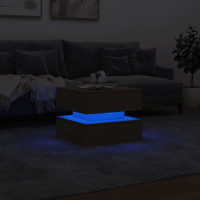 Produktbild för Soffbord med LED sonoma-ek 50x50x40 cm