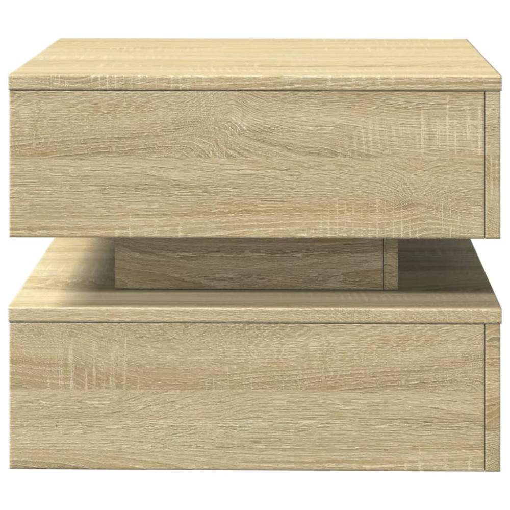 Produktbild för Soffbord med LED sonoma-ek 50x50x40 cm