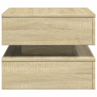Produktbild för Soffbord med LED sonoma-ek 50x50x40 cm
