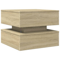 Produktbild för Soffbord med LED sonoma-ek 50x50x40 cm