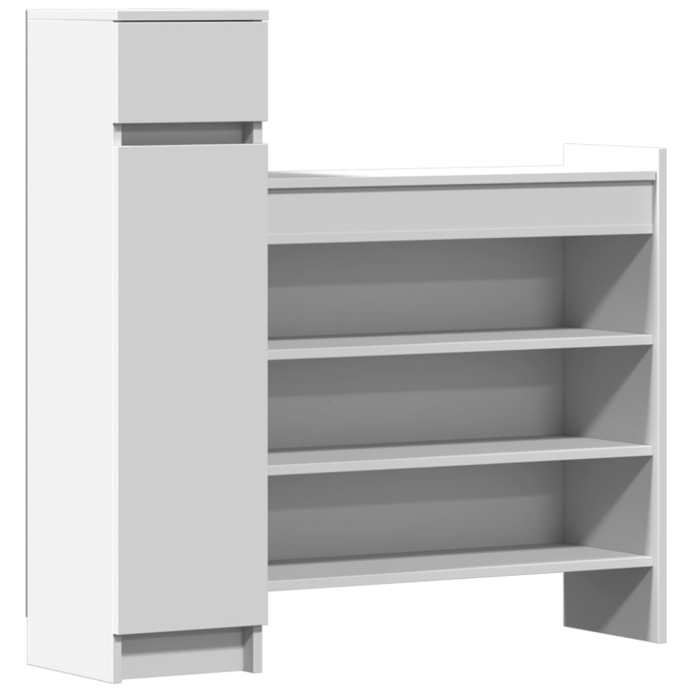 Produktbild för Skoskåp vit 100,5x28x100 cm konstruerat trä