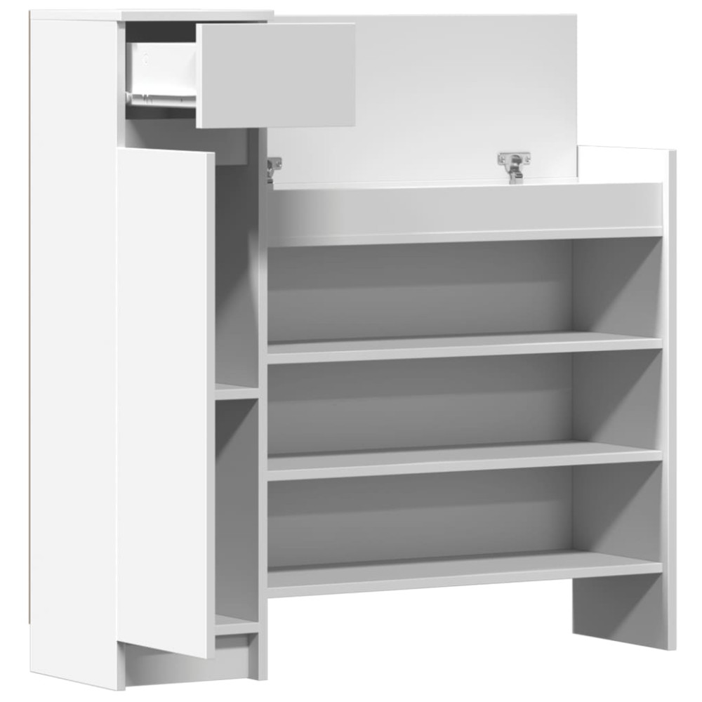 Produktbild för Skoskåp vit 100,5x28x100 cm konstruerat trä