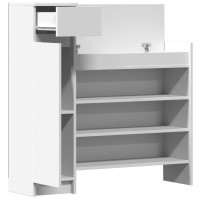 Produktbild för Skoskåp vit 100,5x28x100 cm konstruerat trä
