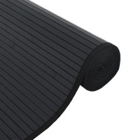 Produktbild för Matta rektangulär svart 100x500 cm bambu