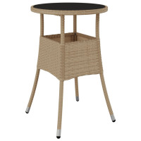 Produktbild för Matgrupp för trädgård med dynor 5 delar beige konstrotting&glas
