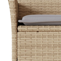Produktbild för Matgrupp för trädgård med dynor 5 delar beige konstrotting&glas