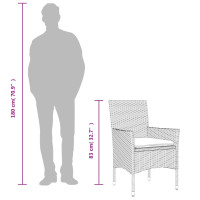 Produktbild för Matgrupp för trädgård med dynor 5 delar beige konstrotting&glas