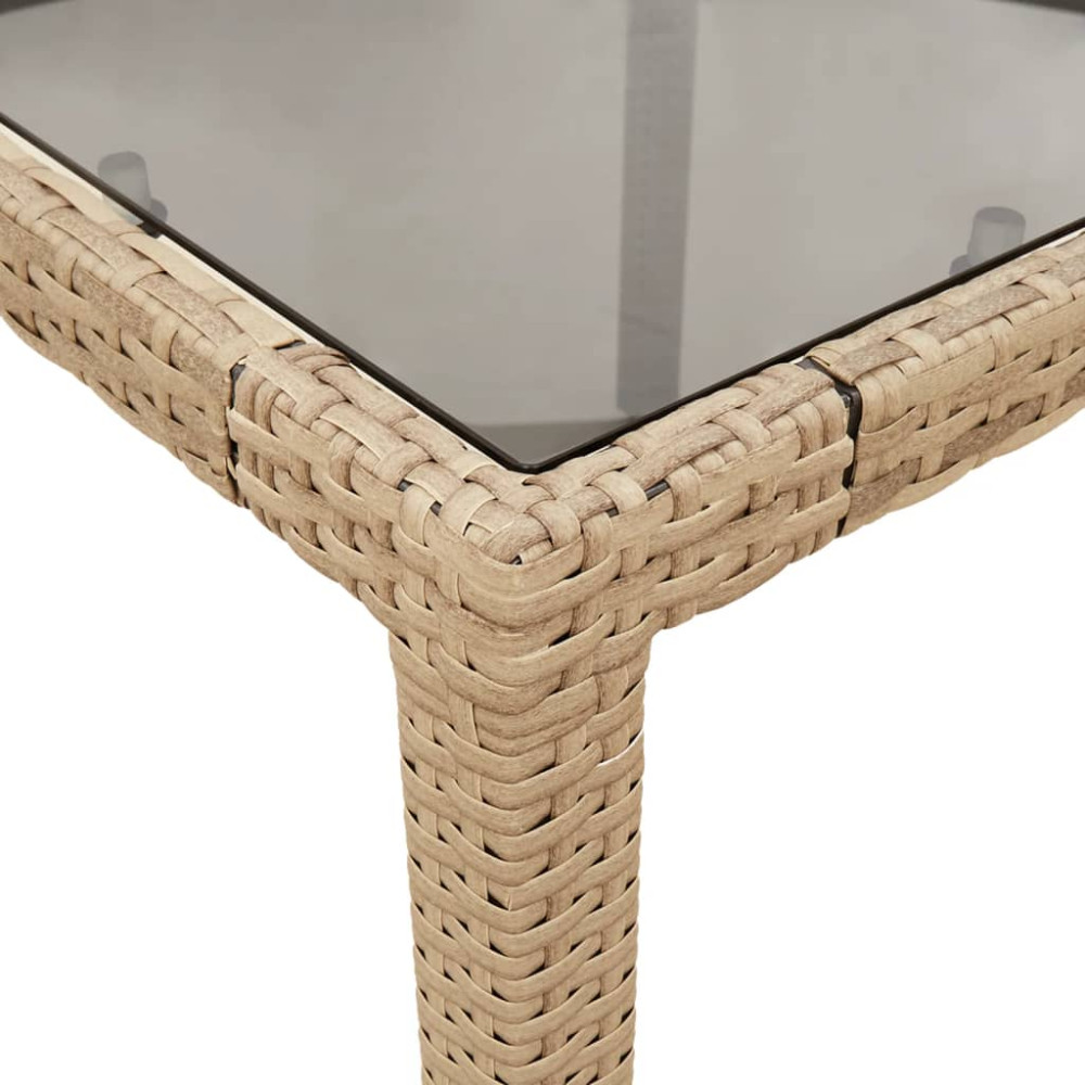 Produktbild för Matgrupp för trädgård med dynor 5 delar beige konstrotting&glas