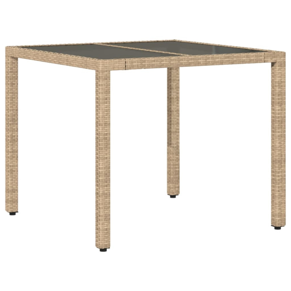 Produktbild för Matgrupp för trädgård med dynor 5 delar beige konstrotting&glas