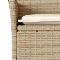 Produktbild för Matgrupp för trädgård med dynor 5 delar beige konstrotting&glas