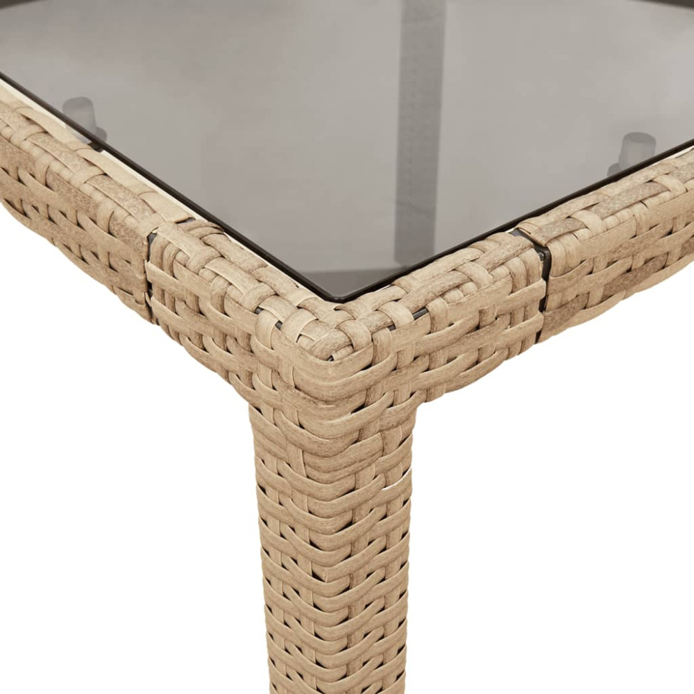 Produktbild för Matgrupp för trädgård med dynor 5 delar beige konstrotting&glas